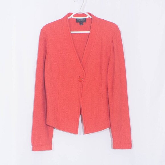 St. John Jackets & Blazers - ST. JOHN Textured Single Button Blazer Size 12